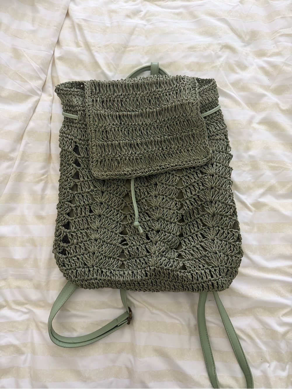 Green Rattan Summer Backpack